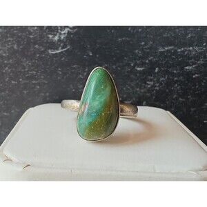 Navajo Style 925 Sterling Silver Green Turquoise Ring SIZE US 7.25 Vintage